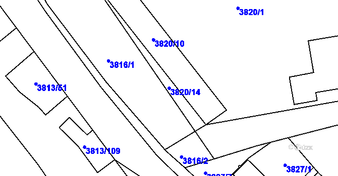 Parcela st. 3820/14 v KÚ Kročehlavy, Katastrální mapa
