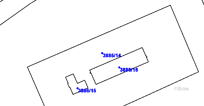 Parcela st. 3886/14 v KÚ Kročehlavy, Katastrální mapa