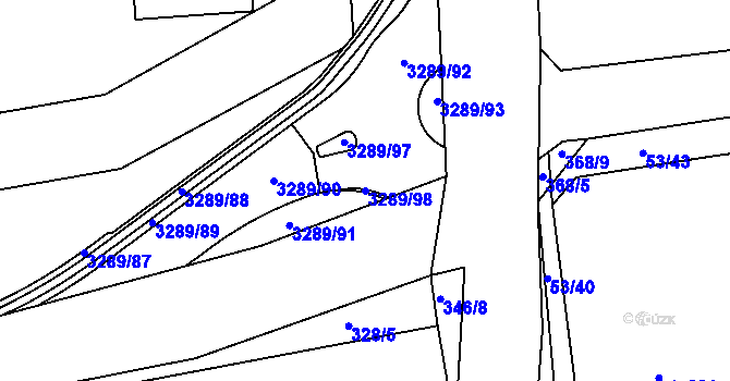 Parcela st. 3289/98 v KÚ Kročehlavy, Katastrální mapa