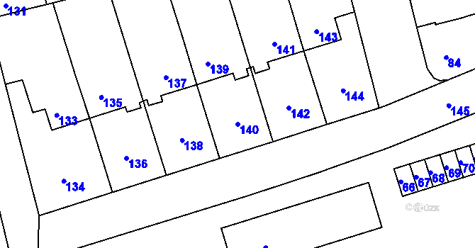 Parcela st. 140 v KÚ Kročehlavy, Katastrální mapa