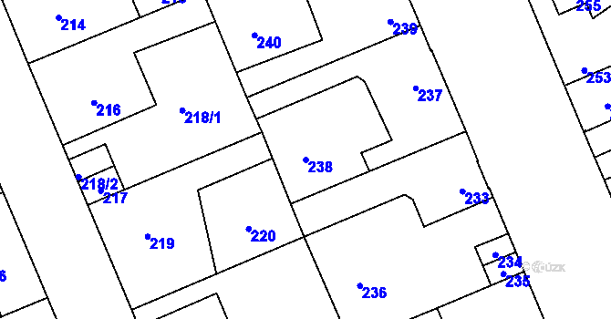 Parcela st. 238 v KÚ Kročehlavy, Katastrální mapa
