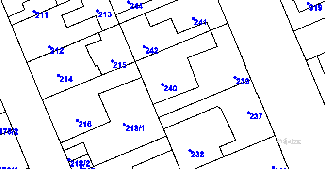 Parcela st. 240 v KÚ Kročehlavy, Katastrální mapa