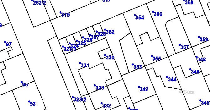 Parcela st. 330 v KÚ Kročehlavy, Katastrální mapa