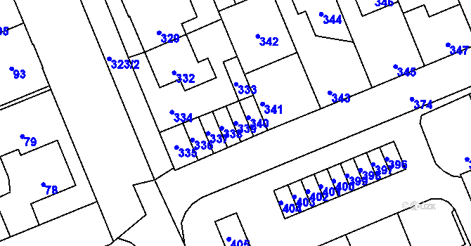 Parcela st. 339 v KÚ Kročehlavy, Katastrální mapa