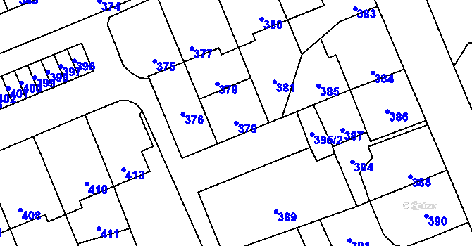 Parcela st. 379 v KÚ Kročehlavy, Katastrální mapa