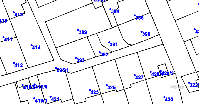 Parcela st. 392 v KÚ Kročehlavy, Katastrální mapa