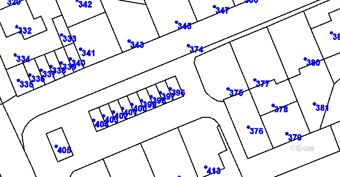 Parcela st. 396 v KÚ Kročehlavy, Katastrální mapa