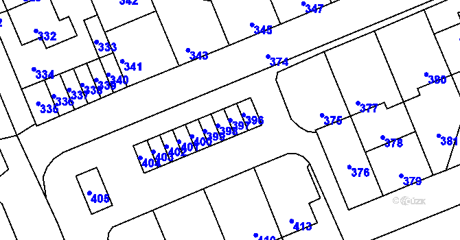 Parcela st. 397 v KÚ Kročehlavy, Katastrální mapa