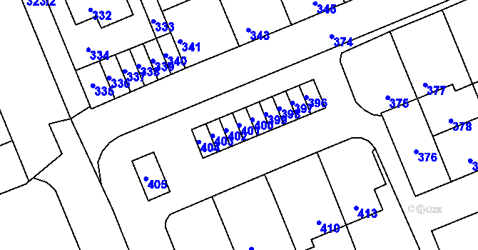 Parcela st. 401 v KÚ Kročehlavy, Katastrální mapa