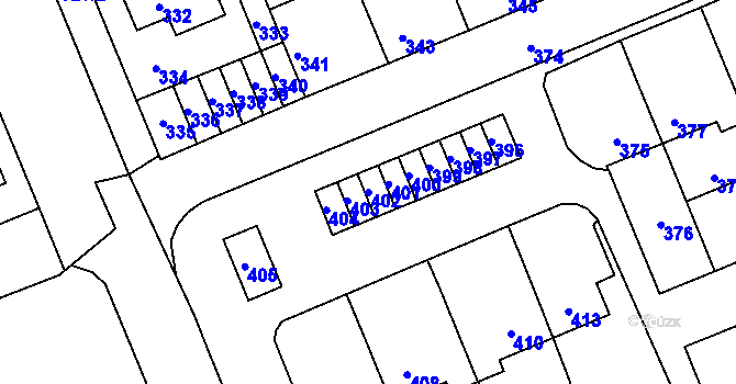 Parcela st. 402 v KÚ Kročehlavy, Katastrální mapa