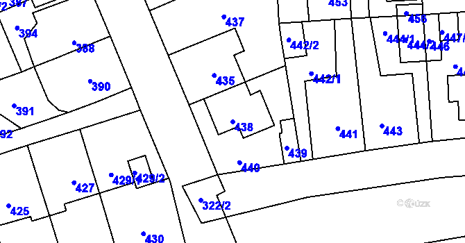 Parcela st. 438 v KÚ Kročehlavy, Katastrální mapa