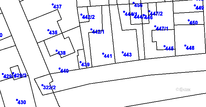 Parcela st. 441 v KÚ Kročehlavy, Katastrální mapa