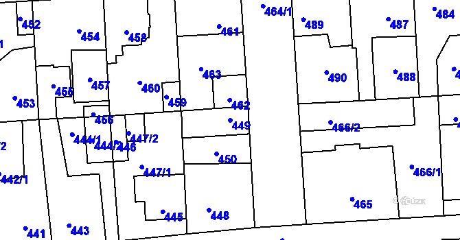 Parcela st. 449 v KÚ Kročehlavy, Katastrální mapa