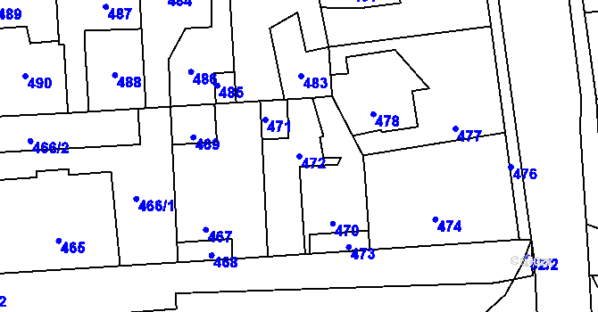 Parcela st. 472 v KÚ Kročehlavy, Katastrální mapa