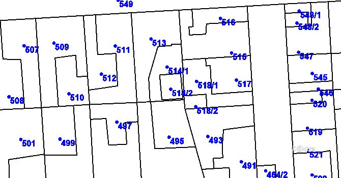 Parcela st. 514/2 v KÚ Kročehlavy, Katastrální mapa