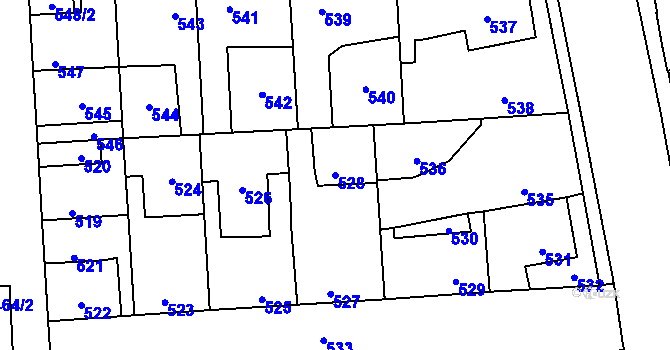 Parcela st. 528 v KÚ Kročehlavy, Katastrální mapa