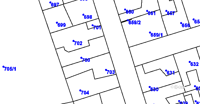 Parcela st. 700 v KÚ Kročehlavy, Katastrální mapa