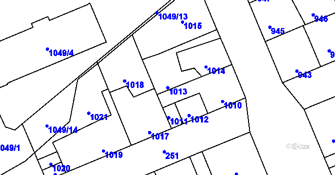 Parcela st. 1013 v KÚ Kročehlavy, Katastrální mapa