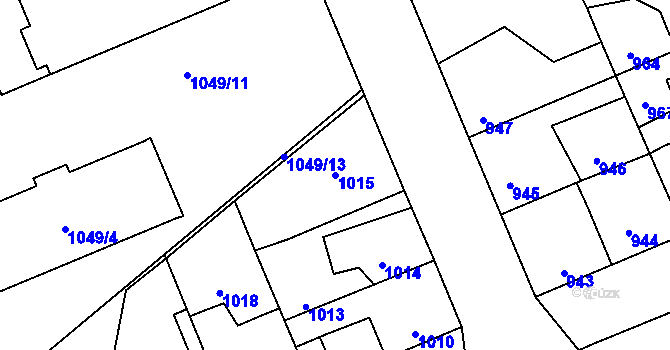Parcela st. 1015 v KÚ Kročehlavy, Katastrální mapa