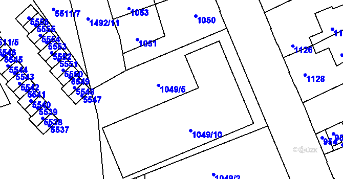 Parcela st. 1049/5 v KÚ Kročehlavy, Katastrální mapa