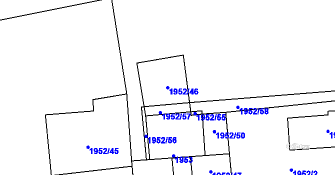 Parcela st. 1952/46 v KÚ Kročehlavy, Katastrální mapa