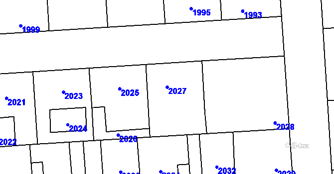 Parcela st. 2027 v KÚ Kročehlavy, Katastrální mapa