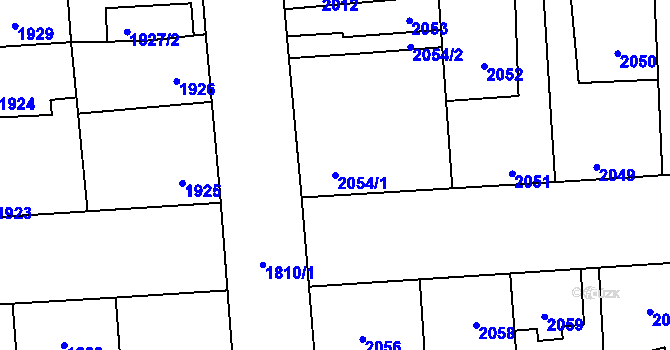 Parcela st. 2054/1 v KÚ Kročehlavy, Katastrální mapa