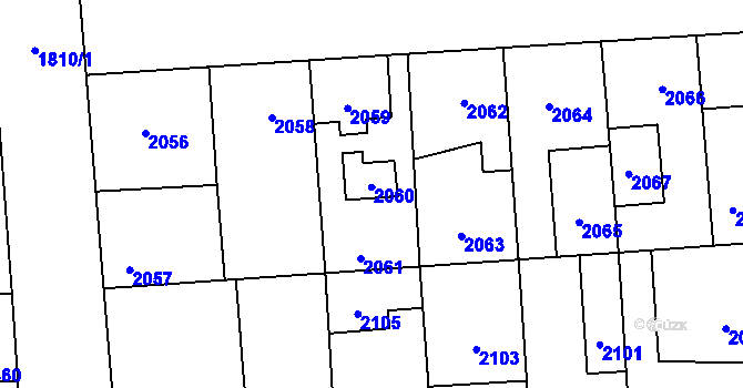 Parcela st. 2060 v KÚ Kročehlavy, Katastrální mapa