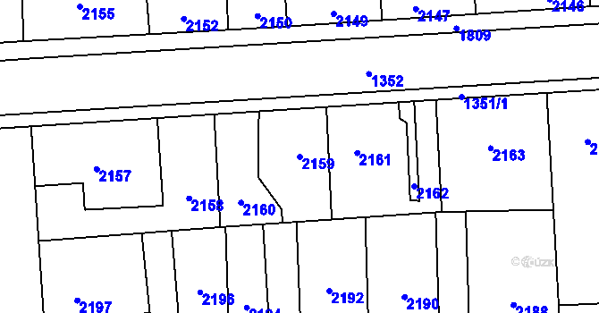 Parcela st. 2159 v KÚ Kročehlavy, Katastrální mapa