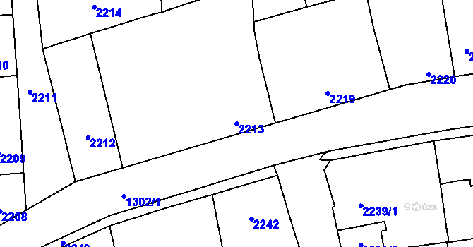 Parcela st. 2213 v KÚ Kročehlavy, Katastrální mapa