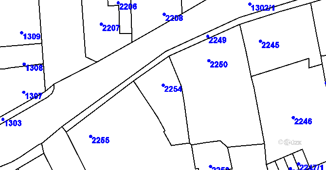 Parcela st. 2254 v KÚ Kročehlavy, Katastrální mapa
