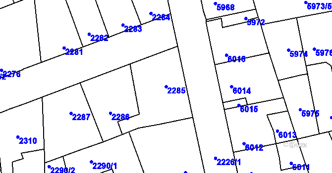 Parcela st. 2285 v KÚ Kročehlavy, Katastrální mapa