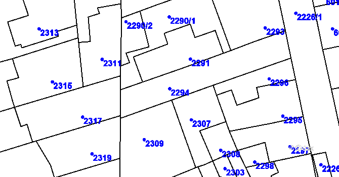 Parcela st. 2294 v KÚ Kročehlavy, Katastrální mapa
