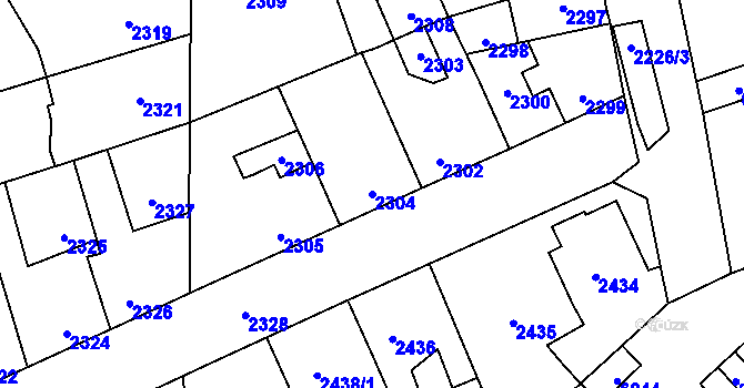 Parcela st. 2304 v KÚ Kročehlavy, Katastrální mapa
