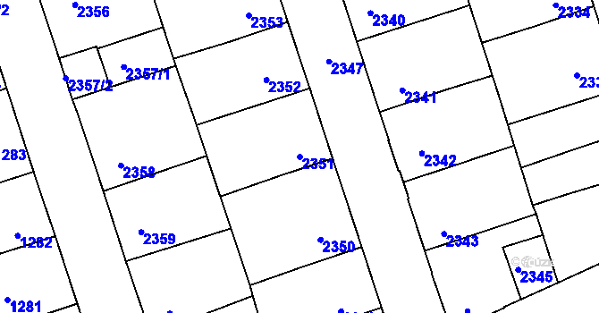 Parcela st. 2351 v KÚ Kročehlavy, Katastrální mapa