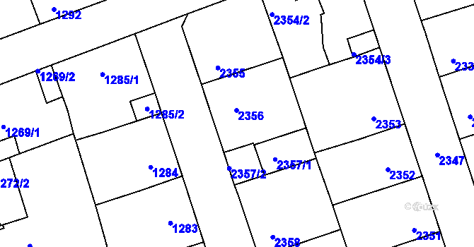 Parcela st. 2356 v KÚ Kročehlavy, Katastrální mapa