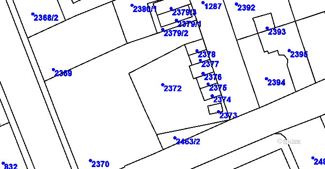 Parcela st. 2372 v KÚ Kročehlavy, Katastrální mapa