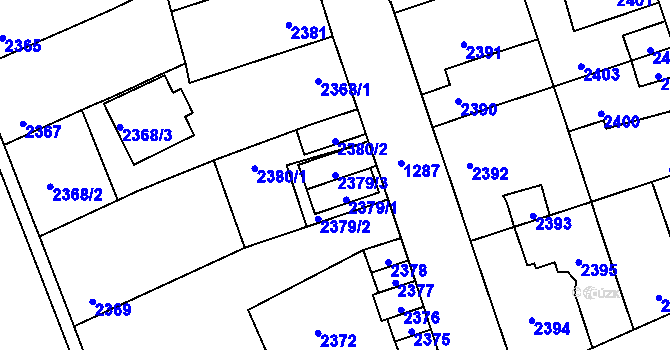 Parcela st. 2379/3 v KÚ Kročehlavy, Katastrální mapa