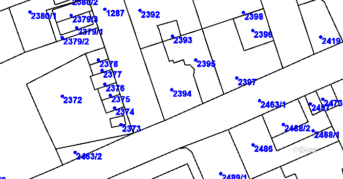 Parcela st. 2394 v KÚ Kročehlavy, Katastrální mapa
