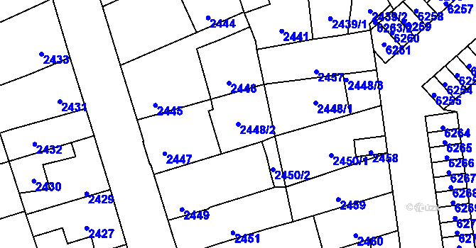 Parcela st. 2448/2 v KÚ Kročehlavy, Katastrální mapa