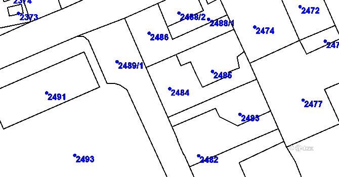 Parcela st. 2484 v KÚ Kročehlavy, Katastrální mapa