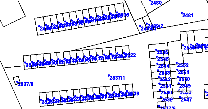 Parcela st. 2519 v KÚ Kročehlavy, Katastrální mapa