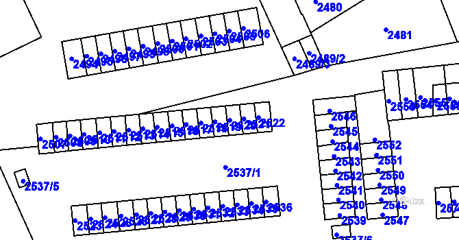 Parcela st. 2520 v KÚ Kročehlavy, Katastrální mapa