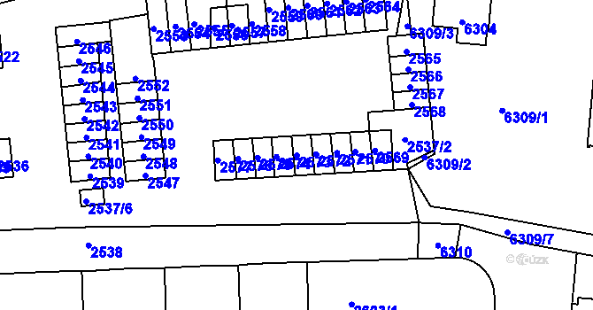 Parcela st. 2573 v KÚ Kročehlavy, Katastrální mapa