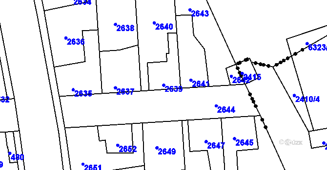 Parcela st. 2639 v KÚ Kročehlavy, Katastrální mapa