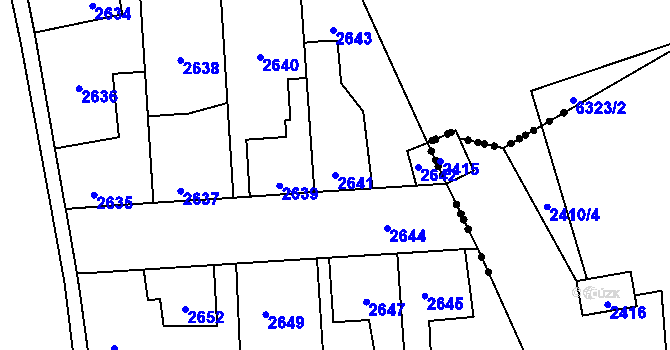 Parcela st. 2641 v KÚ Kročehlavy, Katastrální mapa