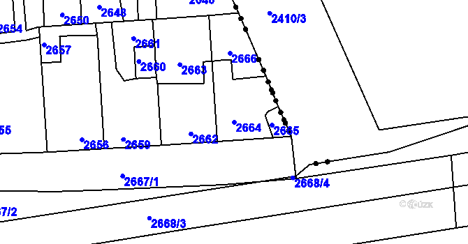 Parcela st. 2664 v KÚ Kročehlavy, Katastrální mapa