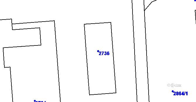 Parcela st. 2736 v KÚ Kročehlavy, Katastrální mapa
