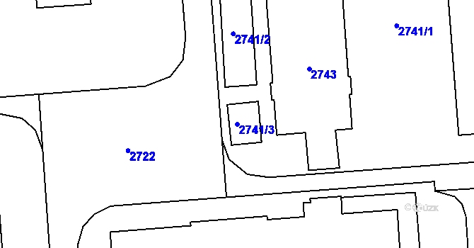 Parcela st. 2741/3 v KÚ Kročehlavy, Katastrální mapa