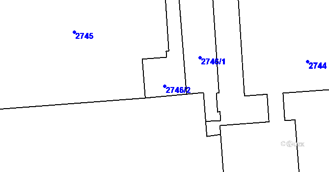 Parcela st. 2746/2 v KÚ Kročehlavy, Katastrální mapa